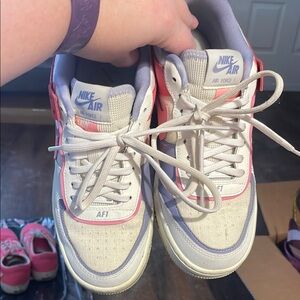 Nike Air Force 1 Sneakers - White and Pink